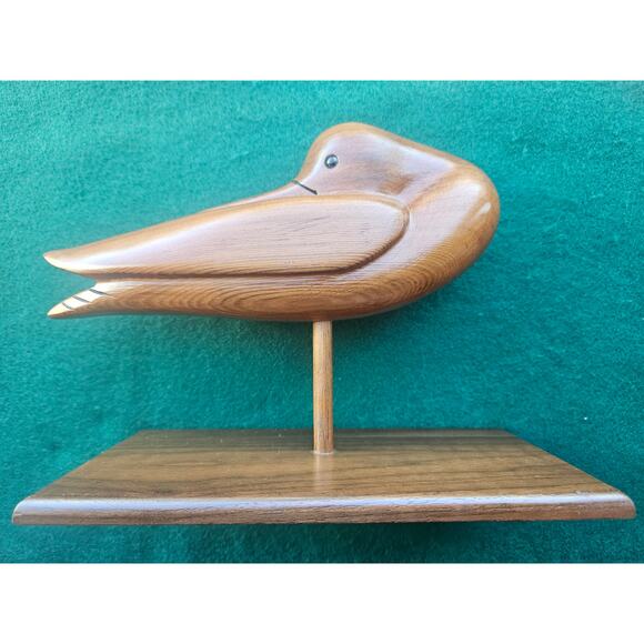 Vintage hand carved Yellowlegs preening 1987 Bill Johnson Made in Iowa Signed - Picture 4 of 8